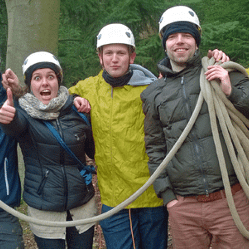 Rope bridge building photo