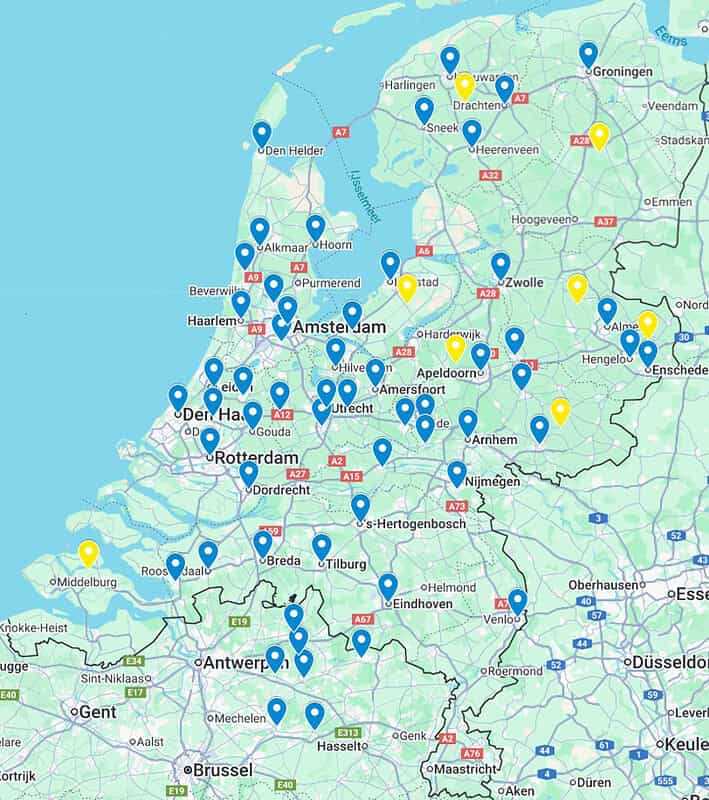 Team4Teams locaties waarop we ons concentreren - contact